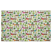 Dackeln auf einem Weg im Park Stoff (Fat Quarter (45,7 x 55,9 cm))