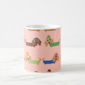 Dackeln auf rosa kaffeetasse (Mittel)