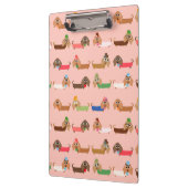 Dackeln auf Rosa Klemmbrett (Links)