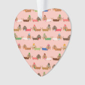 Dackeln auf rosa ornament (Vorderseite)
