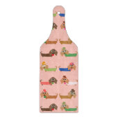 Dackeln auf rosa schneidebrett (Vorderseite)