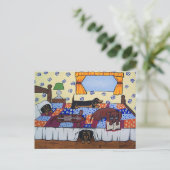 Dackeln Bed Time Story Postkarte (Stehend Vorderseite)
