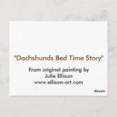 Dackeln Bed Time Story Postkarte (Rückseite)