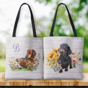 Dackeln Beide Seiten Monogramm Tasche