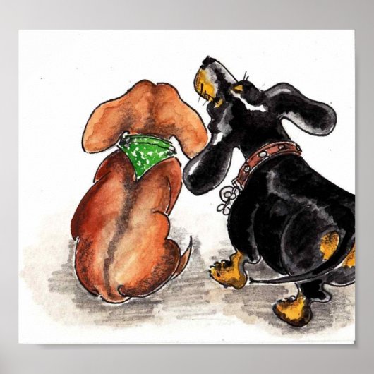 Dackeln beobachten... poster (Vorne)