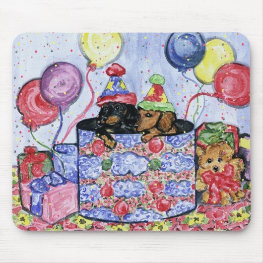 Dackeln Birthday Mousepad (Vorne)