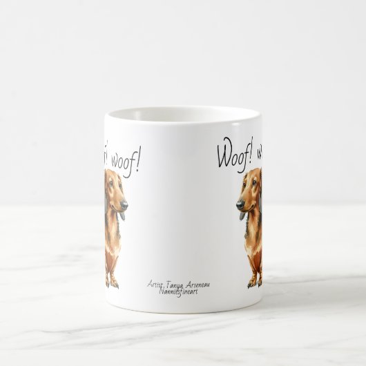 Dackeln braune PERSONALISIERUNG Kaffeetasse (Mittel)