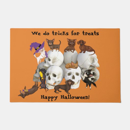 Dackeln Chihuahuas Skulls Halloween Door Mat Fußmatte (Vorderseite)