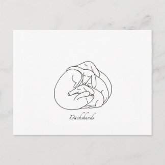 Dackeln 'Curled Together'.jpg Postkarte