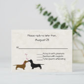 Dackeln Custom Ivory Wedding RSVP Card Karte (Stehend Vorderseite)