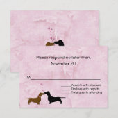 Dackeln Custom Pink Wedding RSVP Karte (Vorne/Hinten)