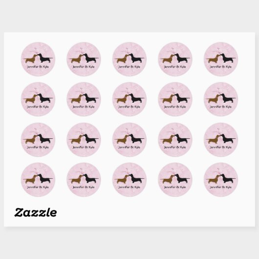 Dackeln Custom Wedding Stickers (Blatt)