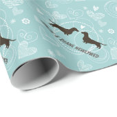 Dackeln, die das Brautparty-Jungvermählten Geschenkpapier (Rolleneckpunkt)