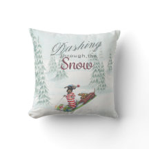 Dackeln, die durch das Schneekissen stürzen