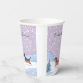 Dackeln durch die Schneeschuhwurst Weihnachten Pappbecher (Rechts)