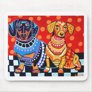 Dackeln durch Heide Galler Mousepad