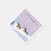 Dackeln durch Schneeschuhfeiertag Serviette (Ecke)