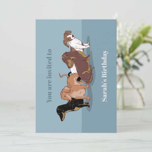 Dackeln Einladung (Stehend Vorderseite)