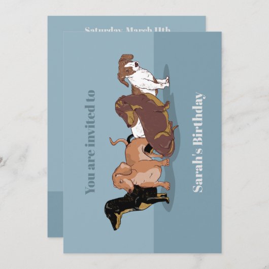 Dackeln Einladung (Vorne/Hinten)