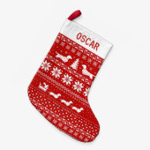 Dackeln Ferien Muster Dackel Hunde Niedlich Xmas Kleiner Weihnachtsstrumpf (Vorderansicht (hängend))