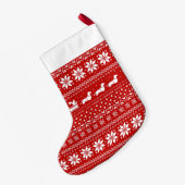 Dackeln Ferien Muster Dackel Hunde Niedlich Xmas Kleiner Weihnachtsstrumpf (Rückseite (Hängend))