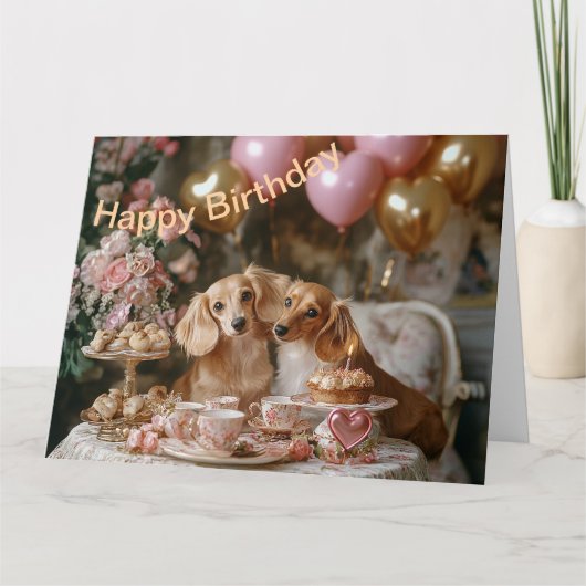 Dackeln Freude Karte (Vorderseite)