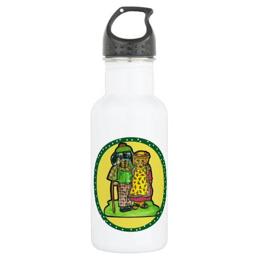 Dackeln für Großeltern Edelstahlflasche (Vorderseite)