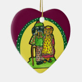 Dackeln für Großeltern Keramikornament (Rechts)