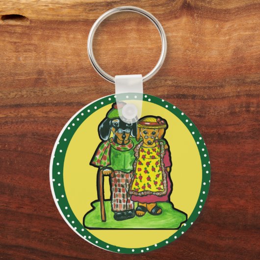 Dackeln für Großeltern Schlüsselanhänger (Vorderseite)