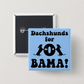 Dackeln für Obama Button (Vorne & Hinten)