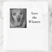 Dackeln gerettet rechteckiger aufkleber (Tasche)