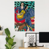 Dackeln, Gitarre und Matisse Poster (Heimbüro)