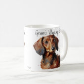 Dackeln/Gram's Walking Buddy Moderne Kaffee-Tasse Kaffeetasse (VorderseiteRechts)