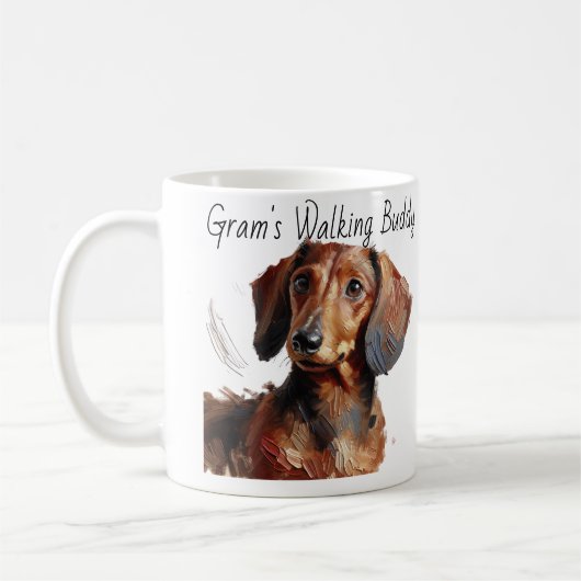 Dackeln/Gram's Walking Buddy Moderne Kaffee-Tasse Kaffeetasse (Links)