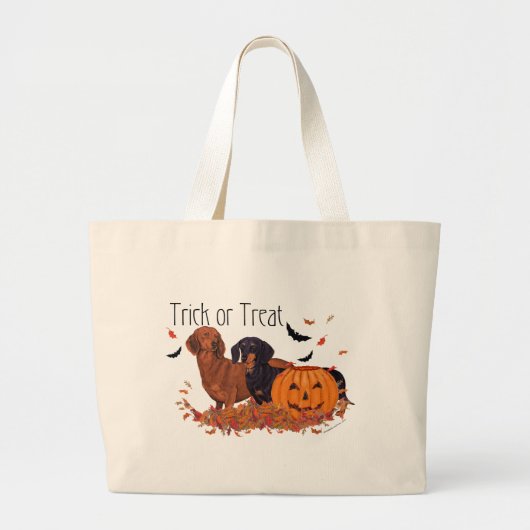 Dackeln Halloween Jumbo Stoffbeutel (Vorne)