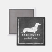 Dackeln hier Vintage Kopftafel Magnet (Vorderseite/Rückseite)