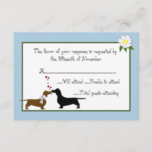 Dackeln Hochzeitsaktionskarte RSVP Karte