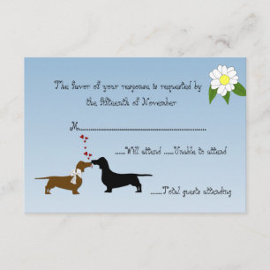 Dackeln Hochzeitsaktionskarte RSVP Karte