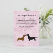 Dackeln Hochzeitspaziertische Liebe-Karten Einladung (Stehend Vorderseite)