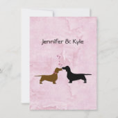 Dackeln Hochzeitspaziertische Liebe-Karten Einladung (Rückseite)