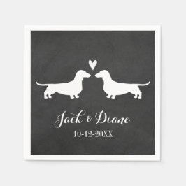 Dackeln Hund Hochzeit Paar Personalisiert Serviette