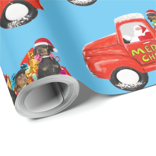 Dackeln Hund im Weihnachtsversand Geschenkpapier (Rolleneckpunkt)