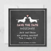 Dackeln Hunde Hochzeit Speichern Sie die Date Chal Save The Date (Vorderseite)