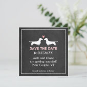 Dackeln Hunde Hochzeit Speichern Sie die Date Chal Save The Date (Stehend Vorderseite)