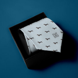 Dackeln Hunde Muster Mit Monogramm Krawatte