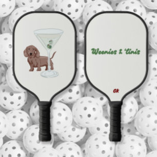 Dackeln Hunde und Martinis Pickleball Schläger