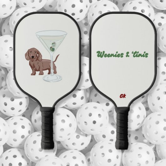 Dackeln Hunde und Martinis Pickleball Schläger