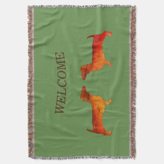 Dackeln Hunde willkommen Decke (Vorderseite Vertikal)