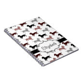 Dackeln im Damast-niedlichen Muster Notizblock (Rechte Seite)