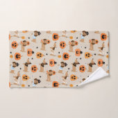 Dackeln im Halloween-Kostümmuster Badhandtuch Set (Handtuch)